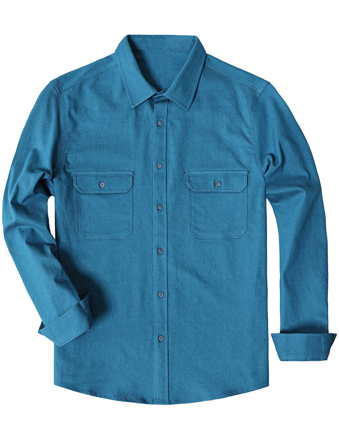 Chemise boutonnée à manches longues en jean pour homme