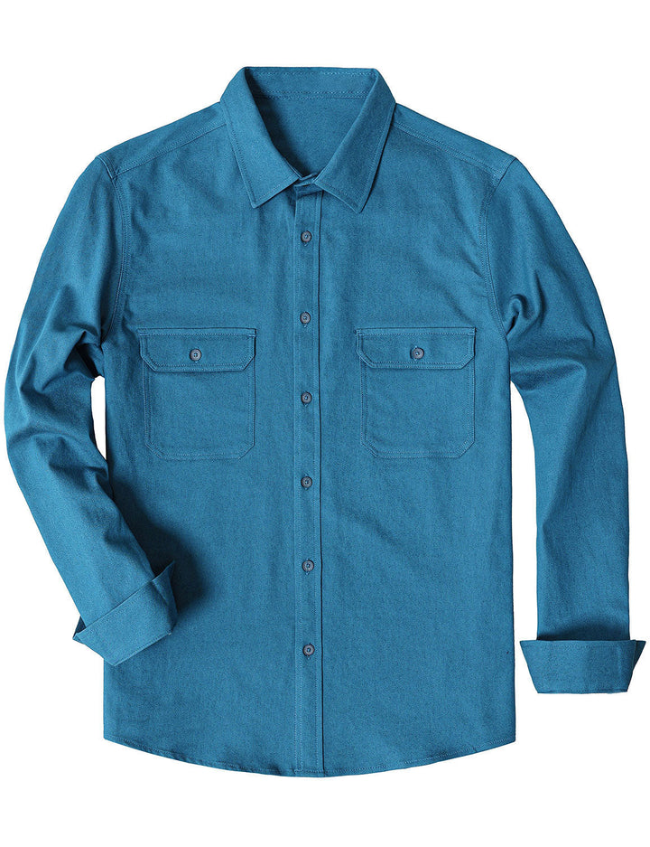 Chemise boutonnée à manches longues en jean pour homme