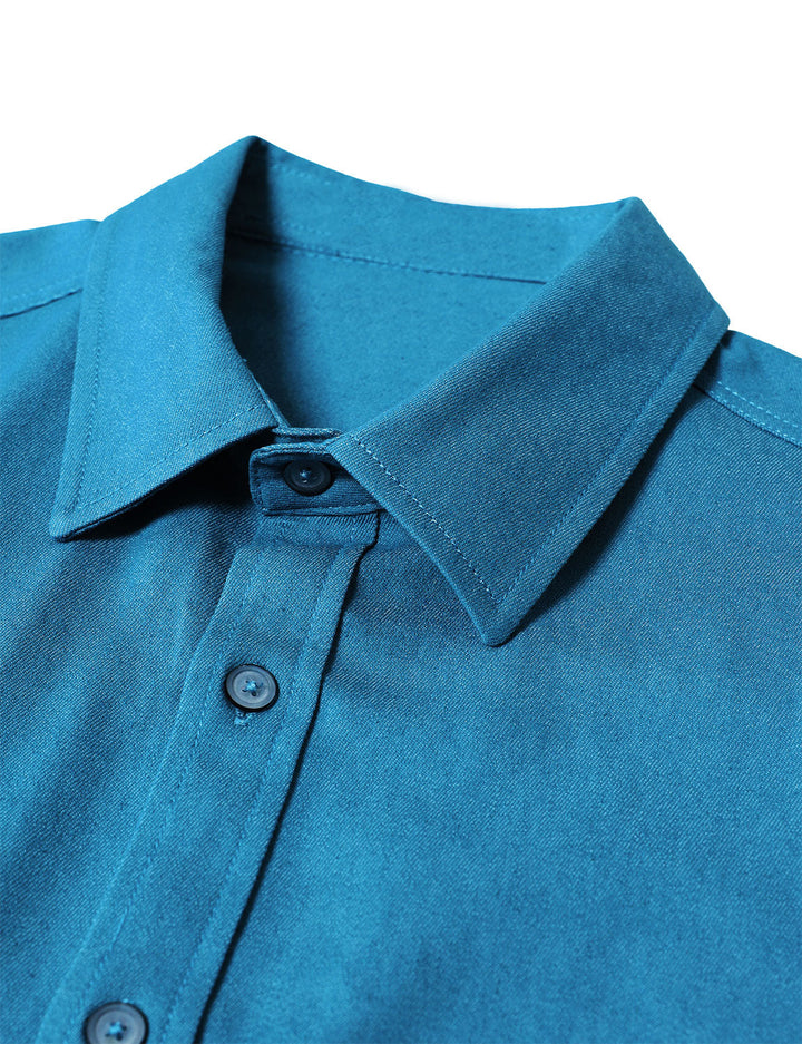 Chemise boutonnée à manches longues en jean pour homme