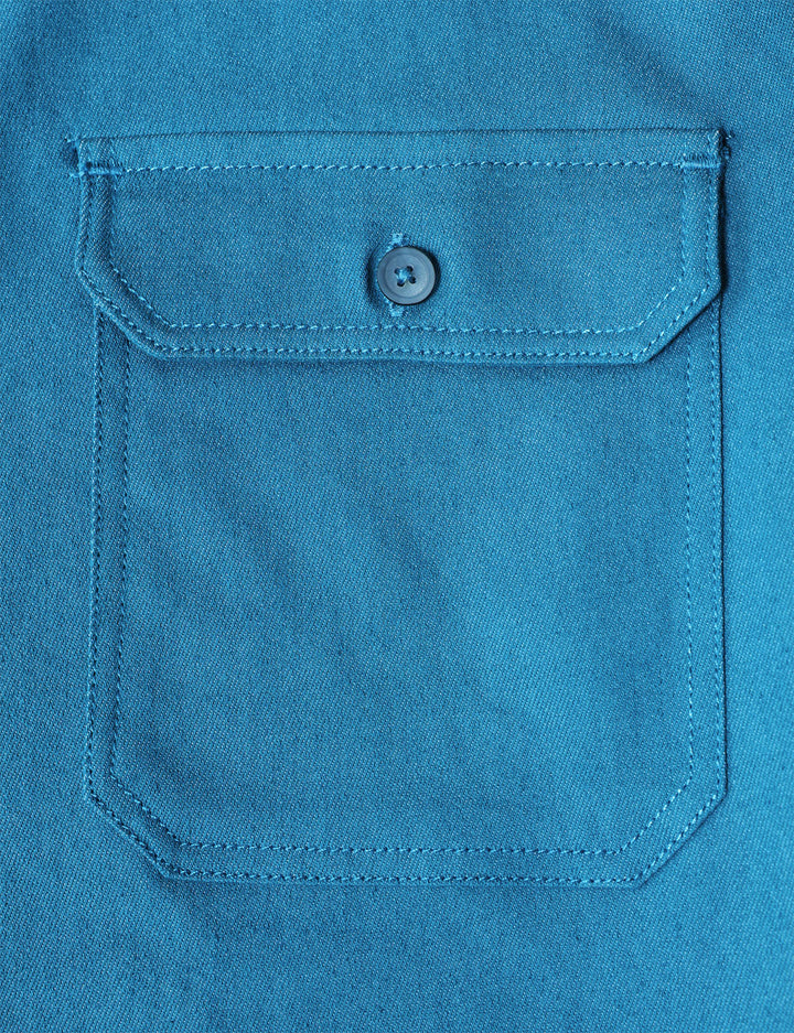 Chemise boutonnée à manches longues en jean pour homme