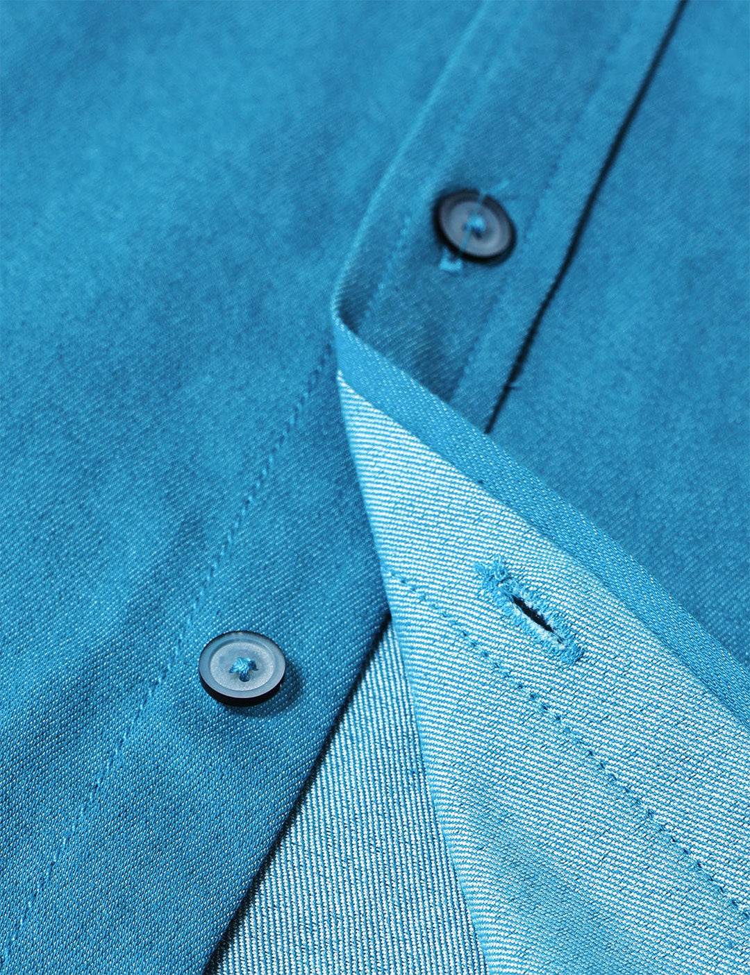 Chemise boutonnée à manches longues en jean pour homme