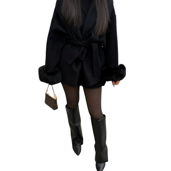 Woolcat™ – Manteau Élégant avec Détails en Fausse Fourrure