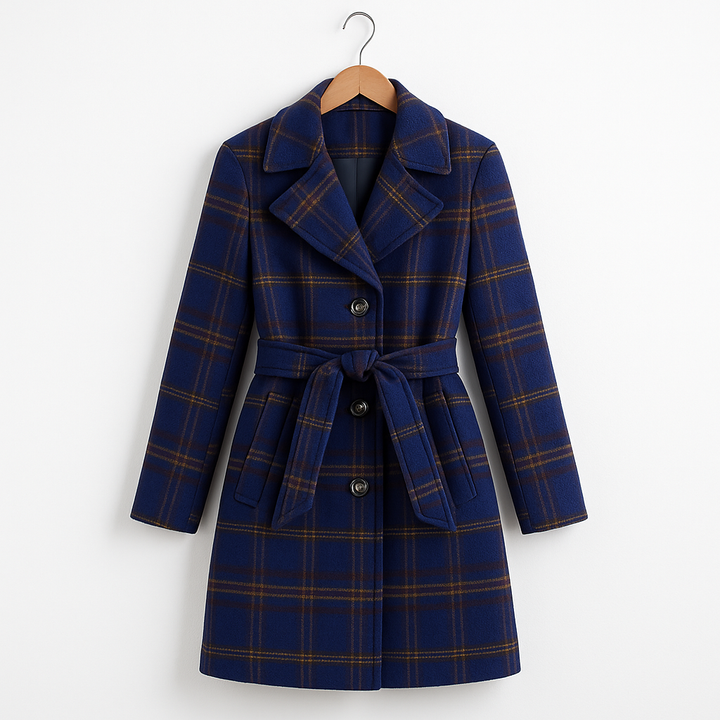 Jeanne | Manteau en Laine à Carreaux Classique