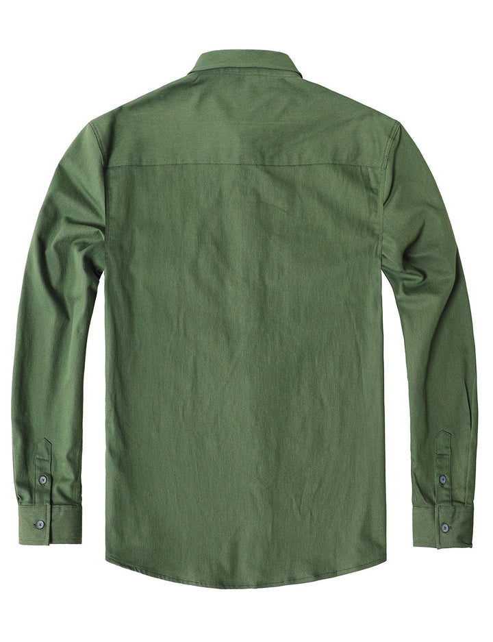 Chemise boutonnée à manches longues en jean pour homme