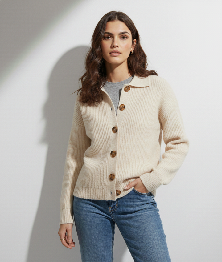 Claire | Cardigan en Cachemire de Style Rétro