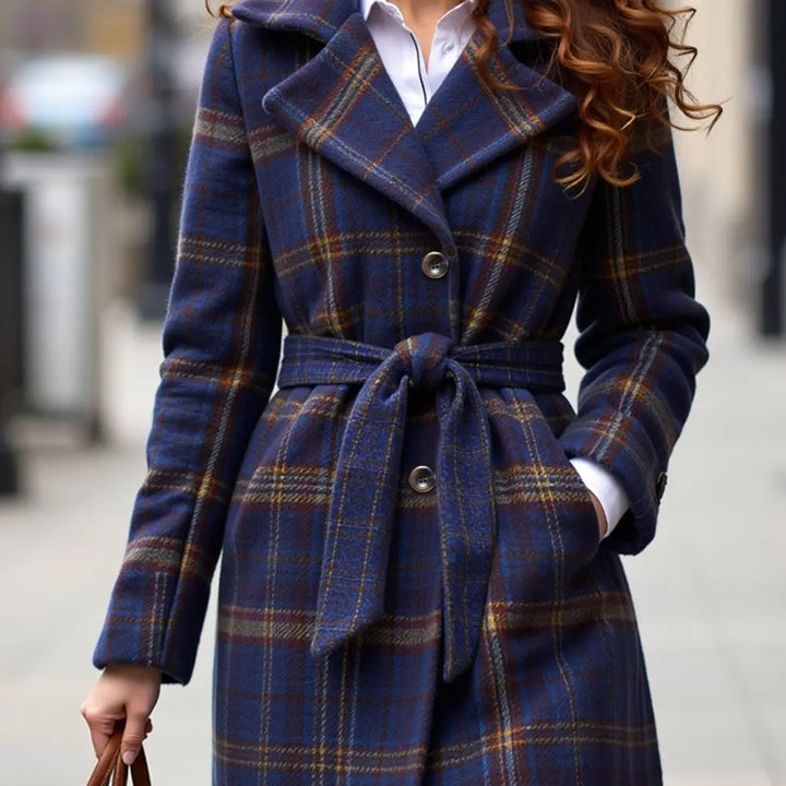 Jeanne | Manteau en Laine à Carreaux Classique